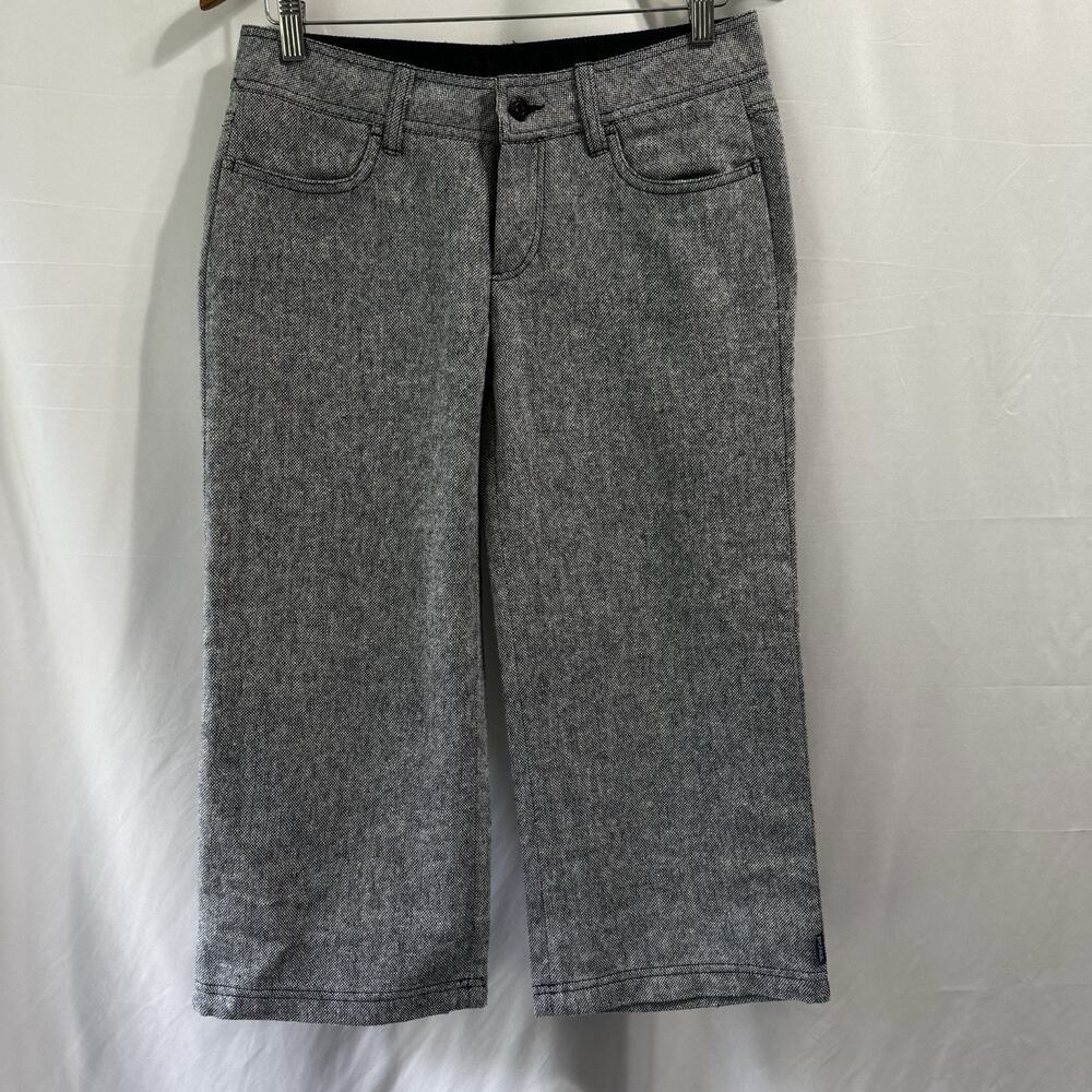 Prana Pants Women's Size 4 Blue Gray Hemp Blend Cropped Wide Leg Outdoors Boho